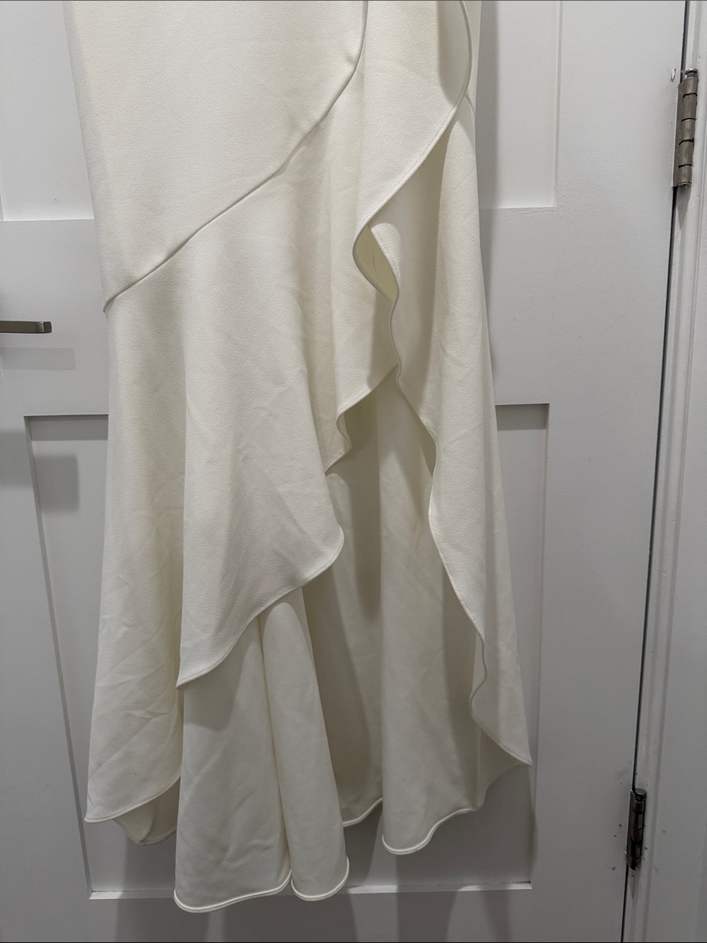 Ivory Ruffle Strapless High-Low Dress - Picture 2 of 7